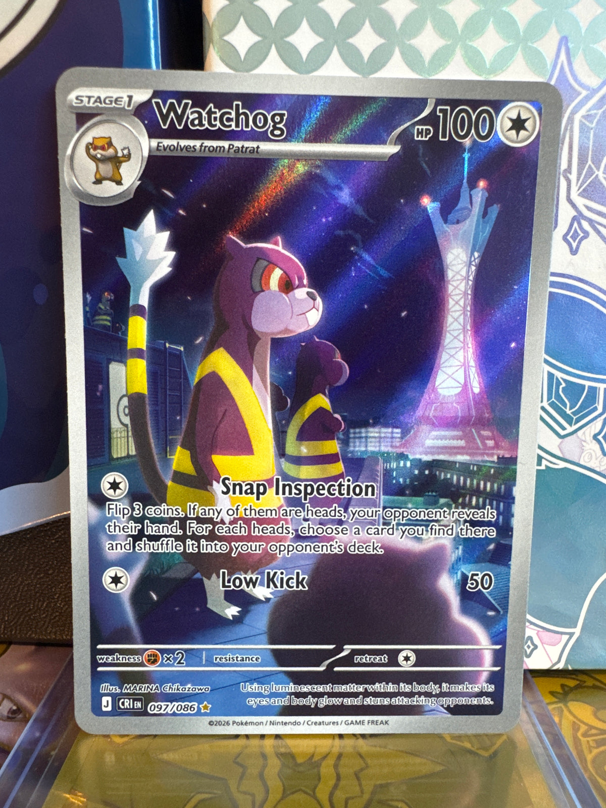 Watchog Holo Illustration Rare ME04: Chaos Rising 097/086 NM