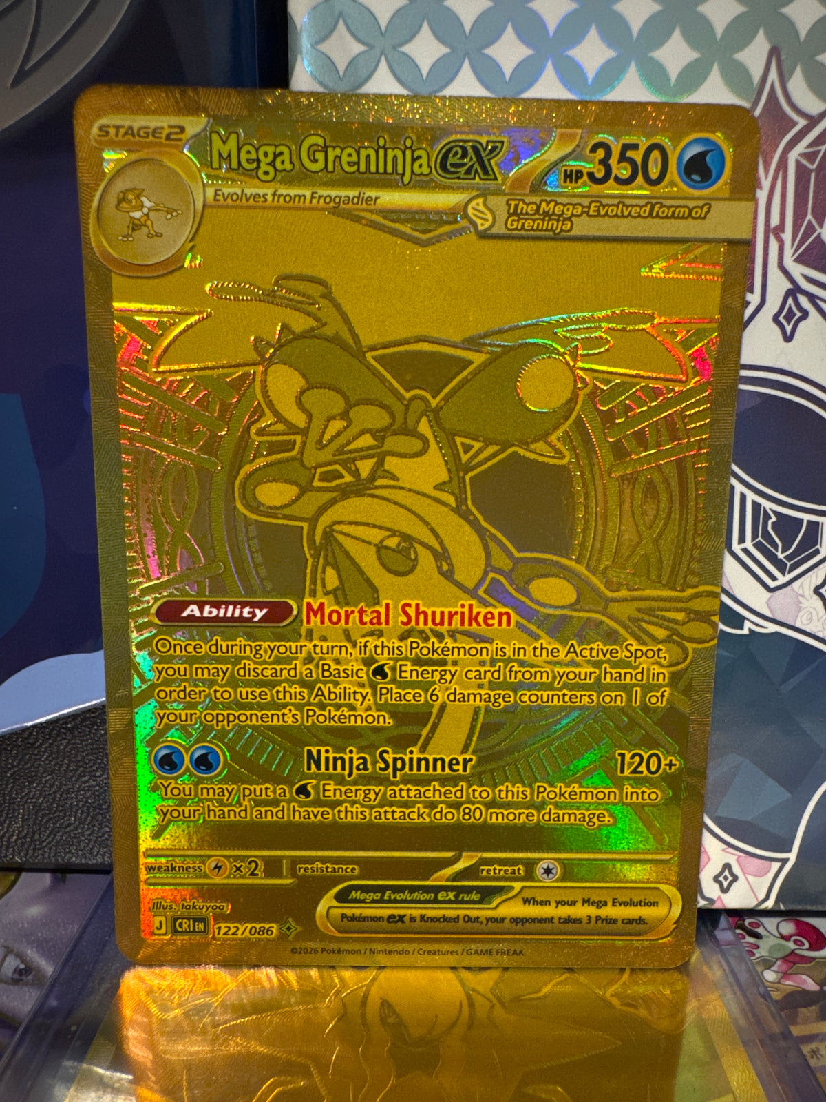 Mega Greninja ex Holo Mega Hyper Rare ME04: Chaos Rising 122/086 NM