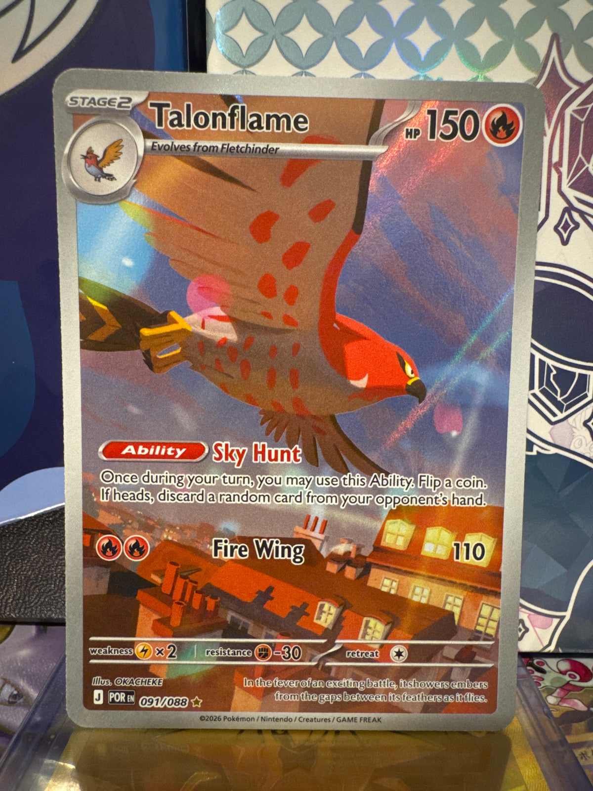 Talonflame Holo Illustration Rare ME03: Perfect Order 091/088 NM