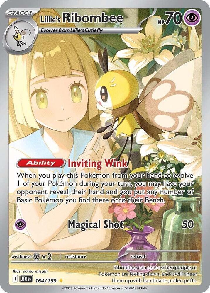 Lillie's Ribombee Holo Illustration Rare SV09: Journey Together 164/159 NM