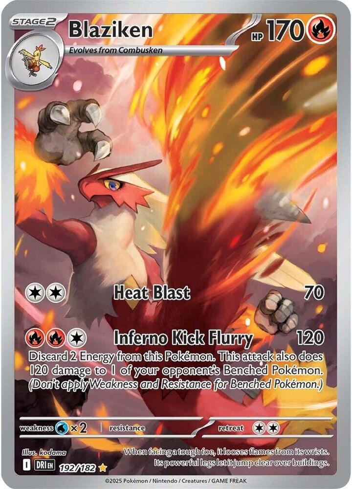 Blaziken Holo Illustration Rare SV10: Destined Rivals 192/182 NM