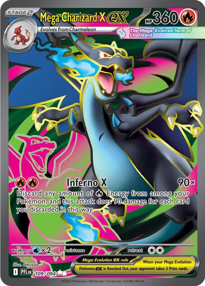 Mega Charizard X ex Holo Ultra Rare ME02: Phantasmal Flames 109/094 NM