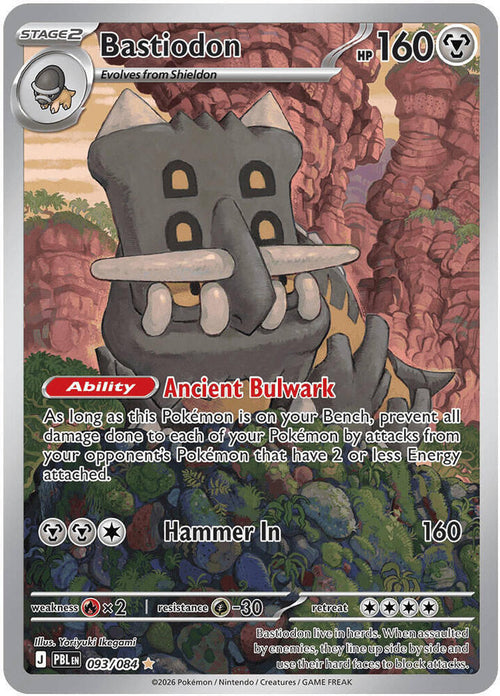 Bastiodon Holo Illustration Rare ME05: Pitch Black 093/084 NM
