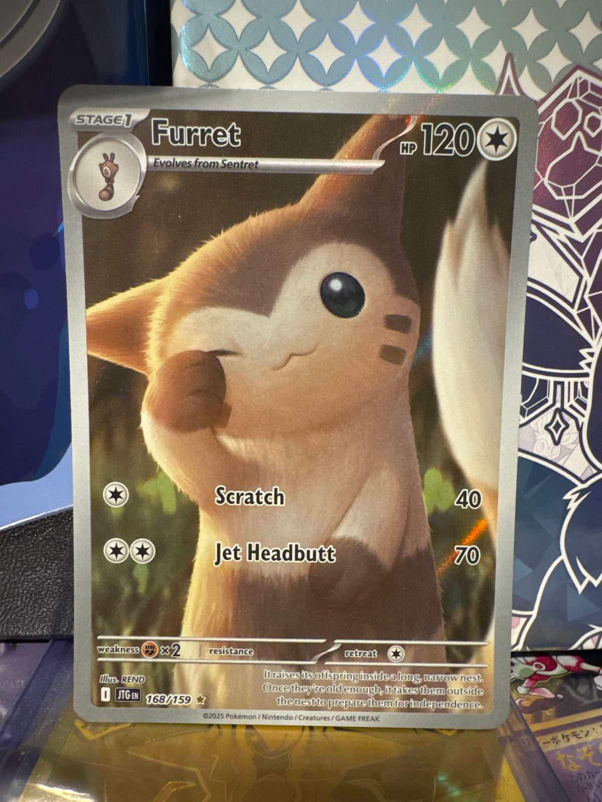 Furret Holo Illustration Rare SV09: Journey Together 168/159 NM
