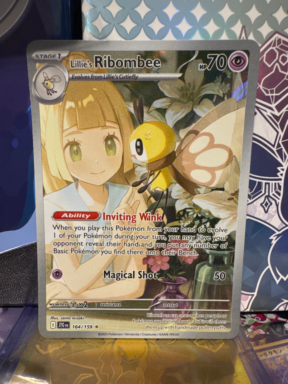 Lillie's Ribombee Holo Illustration Rare SV09: Journey Together 164/159 NM