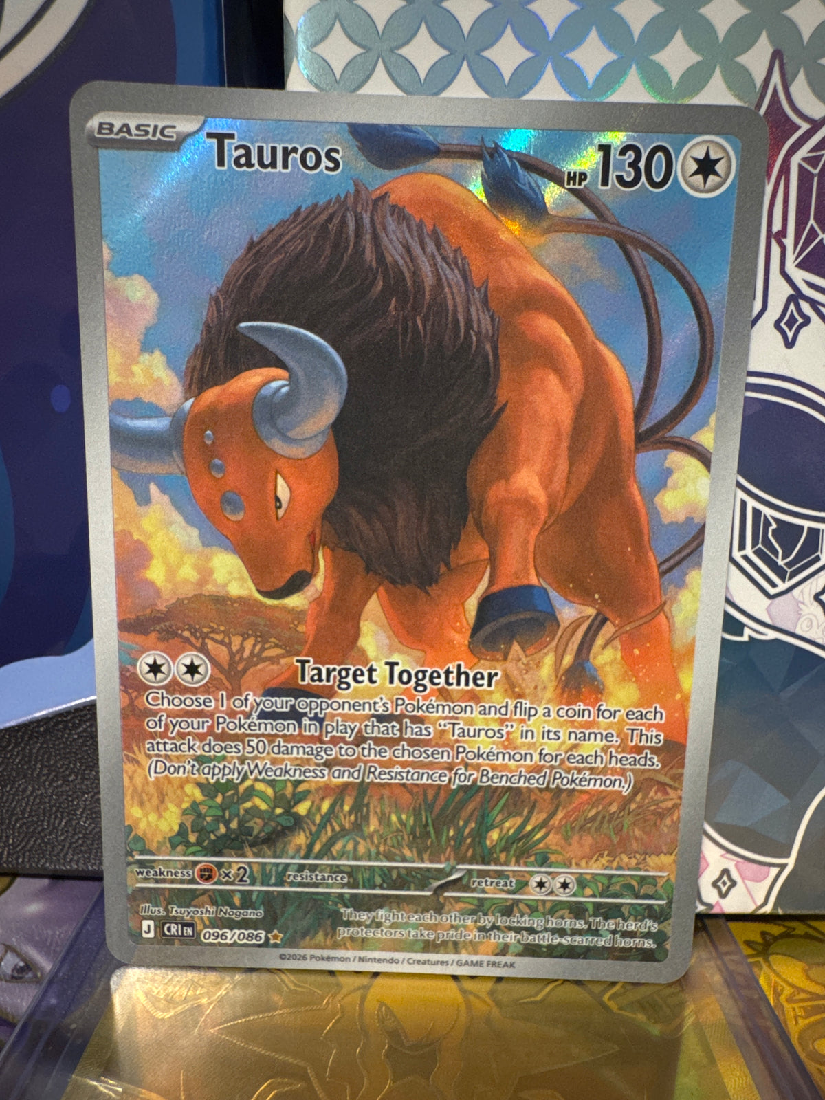 Tauros Holo Illustration Rare ME04: Chaos Rising 096/086 NM